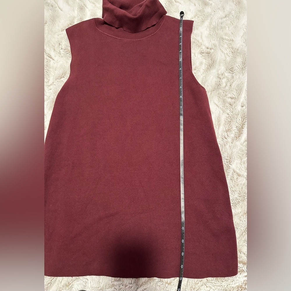 Talbots Petites Burgundy Sleeveless Turtleneck Knit Top - Picture 8 of 11